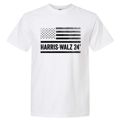 Harris Walz 2024 Election Kamala Tim Waltz American Flag Garment-Dyed Heavyweight T-Shirt