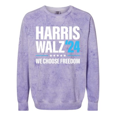 Harris Walz 2024 Kamala Harris Tim Walz President 24 Colorblast Crewneck Sweatshirt