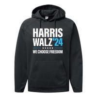 Harris Walz 2024 Kamala Harris Tim Walz President 24 Performance Fleece Hoodie