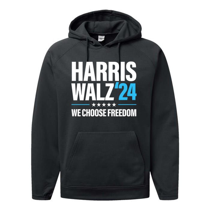 Harris Walz 2024 Kamala Harris Tim Walz President 24 Performance Fleece Hoodie