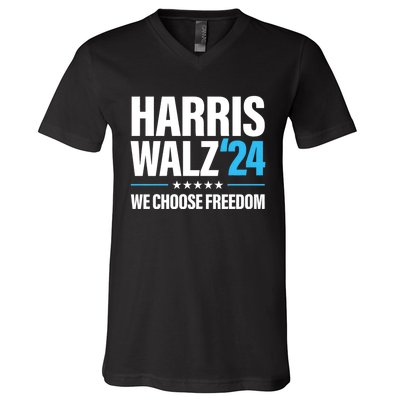 Harris Walz 2024 Kamala Harris Tim Walz President 24 V-Neck T-Shirt