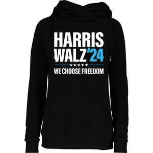 Harris Walz 2024 Kamala Harris Tim Walz President 24 Womens Funnel Neck Pullover Hood