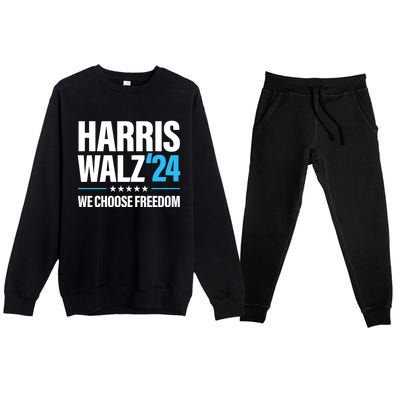 Harris Walz 2024 Kamala Harris Tim Walz President 24 Premium Crewneck Sweatsuit Set