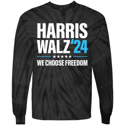 Harris Walz 2024 Kamala Harris Tim Walz President 24 Tie-Dye Long Sleeve Shirt