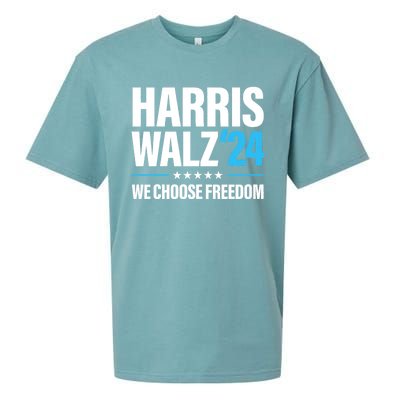 Harris Walz 2024 Kamala Harris Tim Walz President 24 Sueded Cloud Jersey T-Shirt