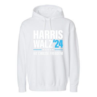 Harris Walz 2024 Kamala Harris Tim Walz President 24 Garment-Dyed Fleece Hoodie