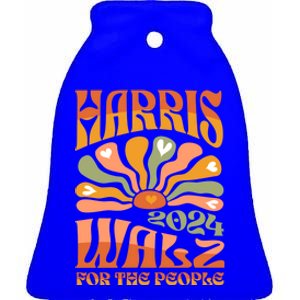 Harris Walz 2024 Election President Kamala Harris Tim Waltz Gift Ceramic Bell Ornament