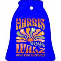 Harris Walz 2024 Election President Kamala Harris Tim Waltz Gift Ceramic Bell Ornament