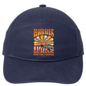 Harris Walz 2024 Election President Kamala Harris Tim Waltz Gift 7-Panel Snapback Hat