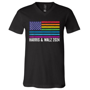 Harris Waltz 2024 Election Kamala Harris Tim Waltz 2024 Patriotic Colors V-Neck T-Shirt