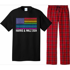 Harris Waltz 2024 Election Kamala Harris Tim Waltz 2024 Patriotic Colors Pajama Set