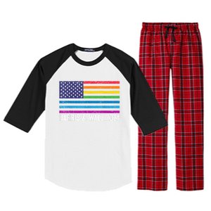 Harris Waltz 2024 Election Kamala Harris Tim Waltz 2024 Patriotic Colors Raglan Sleeve Pajama Set