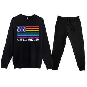 Harris Waltz 2024 Election Kamala Harris Tim Waltz 2024 Patriotic Colors Premium Crewneck Sweatsuit Set