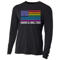 Harris Waltz 2024 Election Kamala Harris Tim Waltz 2024 Patriotic Colors Cooling Performance Long Sleeve Crew