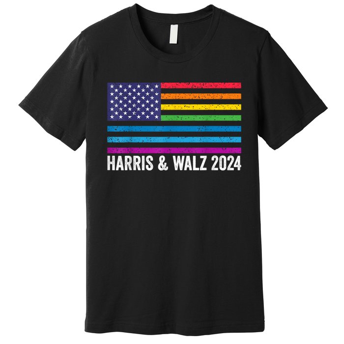 Harris Waltz 2024 Election Kamala Harris Tim Waltz 2024 Patriotic Colors Premium T-Shirt