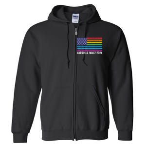 Harris Waltz 2024 Election Kamala Harris Tim Waltz 2024 Patriotic Colors Full Zip Hoodie