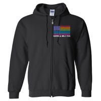 Harris Waltz 2024 Election Kamala Harris Tim Waltz 2024 Patriotic Colors Full Zip Hoodie