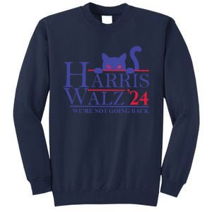 Harris Waltz 2024 WeRe Not Going Back Funny Cat Lady Tall Sweatshirt