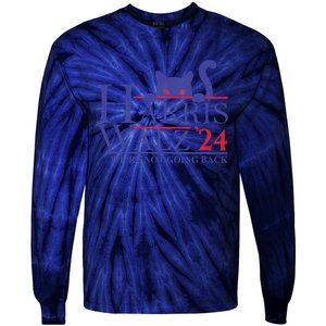 Harris Waltz 2024 WeRe Not Going Back Funny Cat Lady Tie-Dye Long Sleeve Shirt