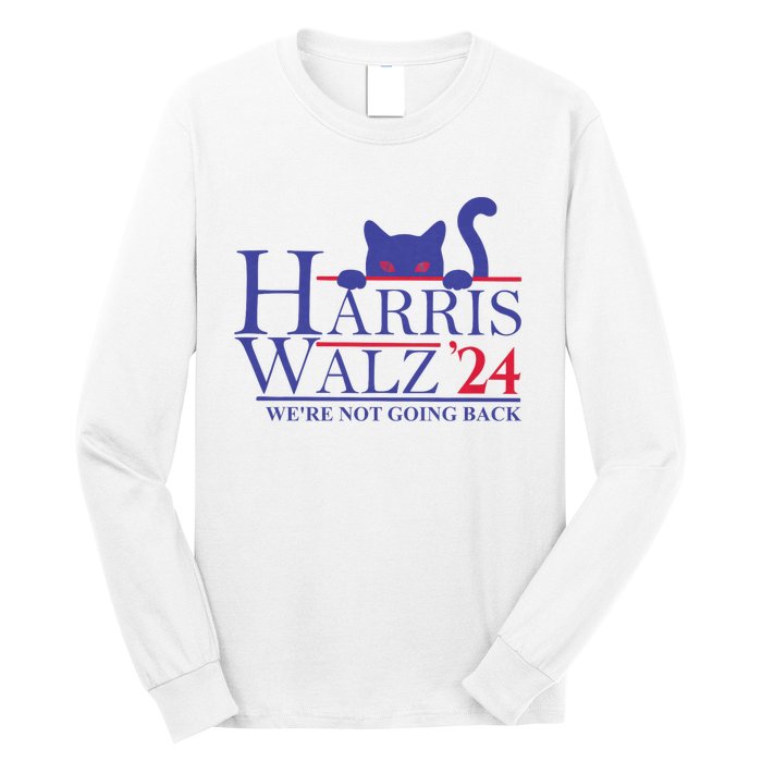 Harris Waltz 2024 WeRe Not Going Back Funny Cat Lady Long Sleeve Shirt