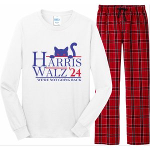 Harris Waltz 2024 WeRe Not Going Back Funny Cat Lady Long Sleeve Pajama Set