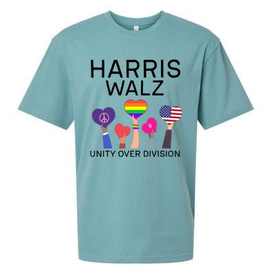 Harris Walz 2024 Unity Over Division Harris Walz 2024 Sueded Cloud Jersey T-Shirt