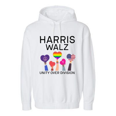 Harris Walz 2024 Unity Over Division Harris Walz 2024 Garment-Dyed Fleece Hoodie