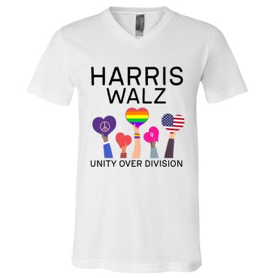 Harris Walz 2024 Unity Over Division Harris Walz 2024 V-Neck T-Shirt