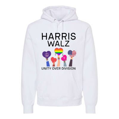 Harris Walz 2024 Unity Over Division Harris Walz 2024 Premium Hoodie