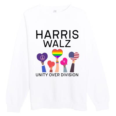 Harris Walz 2024 Unity Over Division Harris Walz 2024 Premium Crewneck Sweatshirt