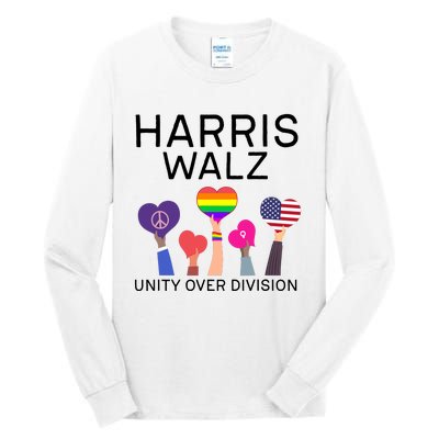 Harris Walz 2024 Unity Over Division Harris Walz 2024 Tall Long Sleeve T-Shirt