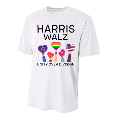 Harris Walz 2024 Unity Over Division Harris Walz 2024 Performance Sprint T-Shirt