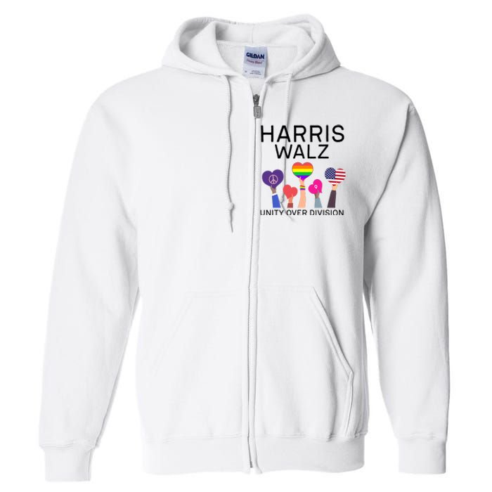 Harris Walz 2024 Unity Over Division Harris Walz 2024 Full Zip Hoodie