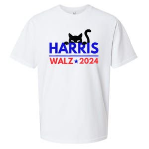 Harris Walz 2024 Funny Cat Election Kamala Harris Tim Waltz Sueded Cloud Jersey T-Shirt