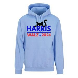 Harris Walz 2024 Funny Cat Election Kamala Harris Tim Waltz Unisex Surf Hoodie