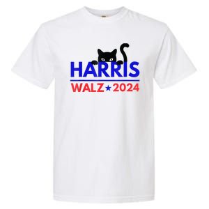 Harris Walz 2024 Funny Cat Election Kamala Harris Tim Waltz Garment-Dyed Heavyweight T-Shirt