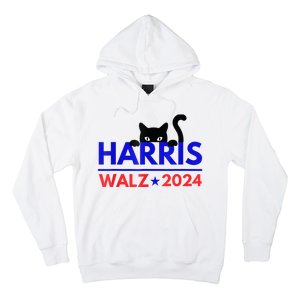 Harris Walz 2024 Funny Cat Election Kamala Harris Tim Waltz Hoodie