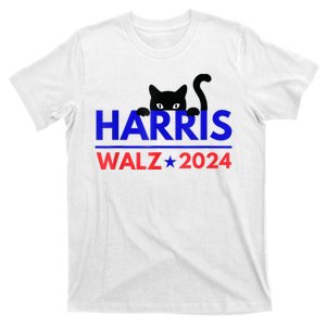 Harris Walz 2024 Funny Cat Election Kamala Harris Tim Waltz T-Shirt