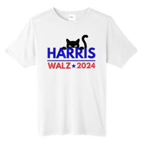 Harris Walz 2024 Funny Cat Election Kamala Harris Tim Waltz Tall Fusion ChromaSoft Performance T-Shirt