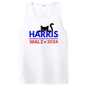 Harris Walz 2024 Funny Cat Election Kamala Harris Tim Waltz PosiCharge Competitor Tank