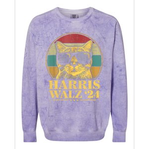 Harris Waltz 2024 Election Cat Lady Kamala Harris Tim Waltz Colorblast Crewneck Sweatshirt