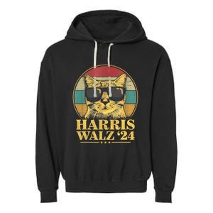 Harris Waltz 2024 Election Cat Lady Kamala Harris Tim Waltz Garment-Dyed Fleece Hoodie