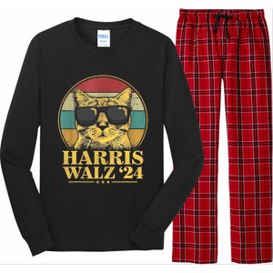 Harris Waltz 2024 Election Cat Lady Kamala Harris Tim Waltz Long Sleeve Pajama Set