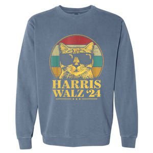 Harris Waltz 2024 Election Cat Lady Kamala Harris Tim Waltz Garment-Dyed Sweatshirt