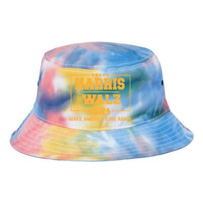 Harris Walz 2024 Make America Kind Again Harris Waltz Quote Tie Dye Newport Bucket Hat