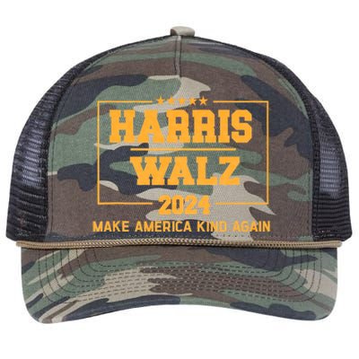 Harris Walz 2024 Make America Kind Again Harris Waltz Quote Retro Rope Trucker Hat Cap