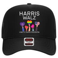 Harris Walz 2024 Unity Over Division Harris Walz 2024 High Crown Mesh Back Trucker Hat