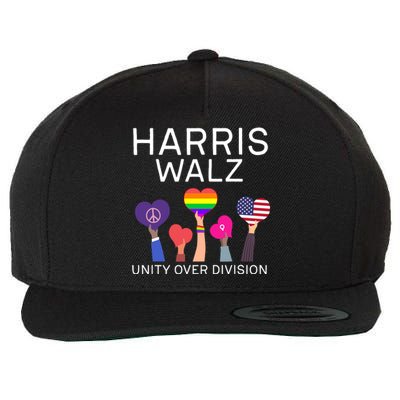 Harris Walz 2024 Unity Over Division Harris Walz 2024 Wool Snapback Cap