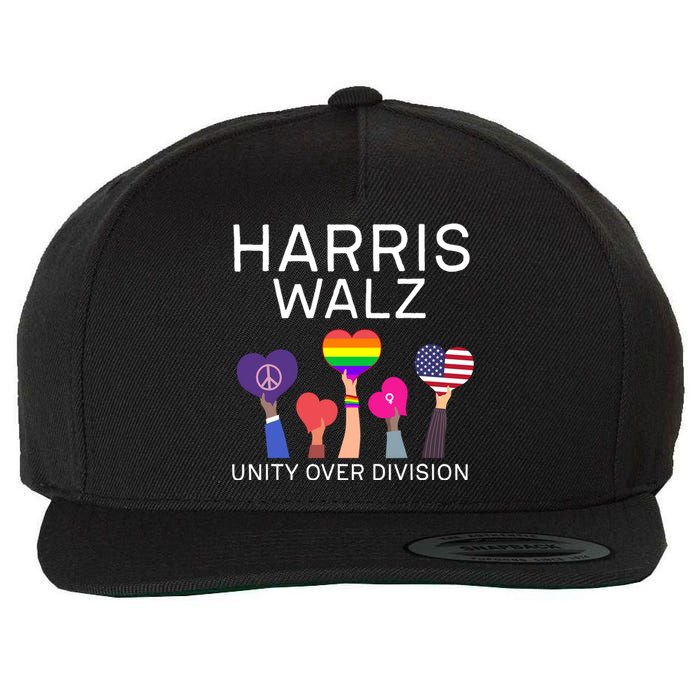 Harris Walz 2024 Unity Over Division Harris Walz 2024 Wool Snapback Cap