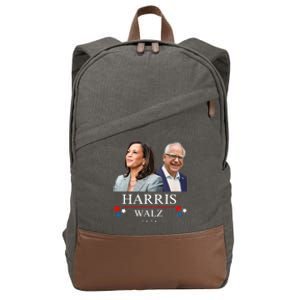 Harris Walz 2024 President Election Kamala Harris Tim Waltz Cotton Canvas Backpack